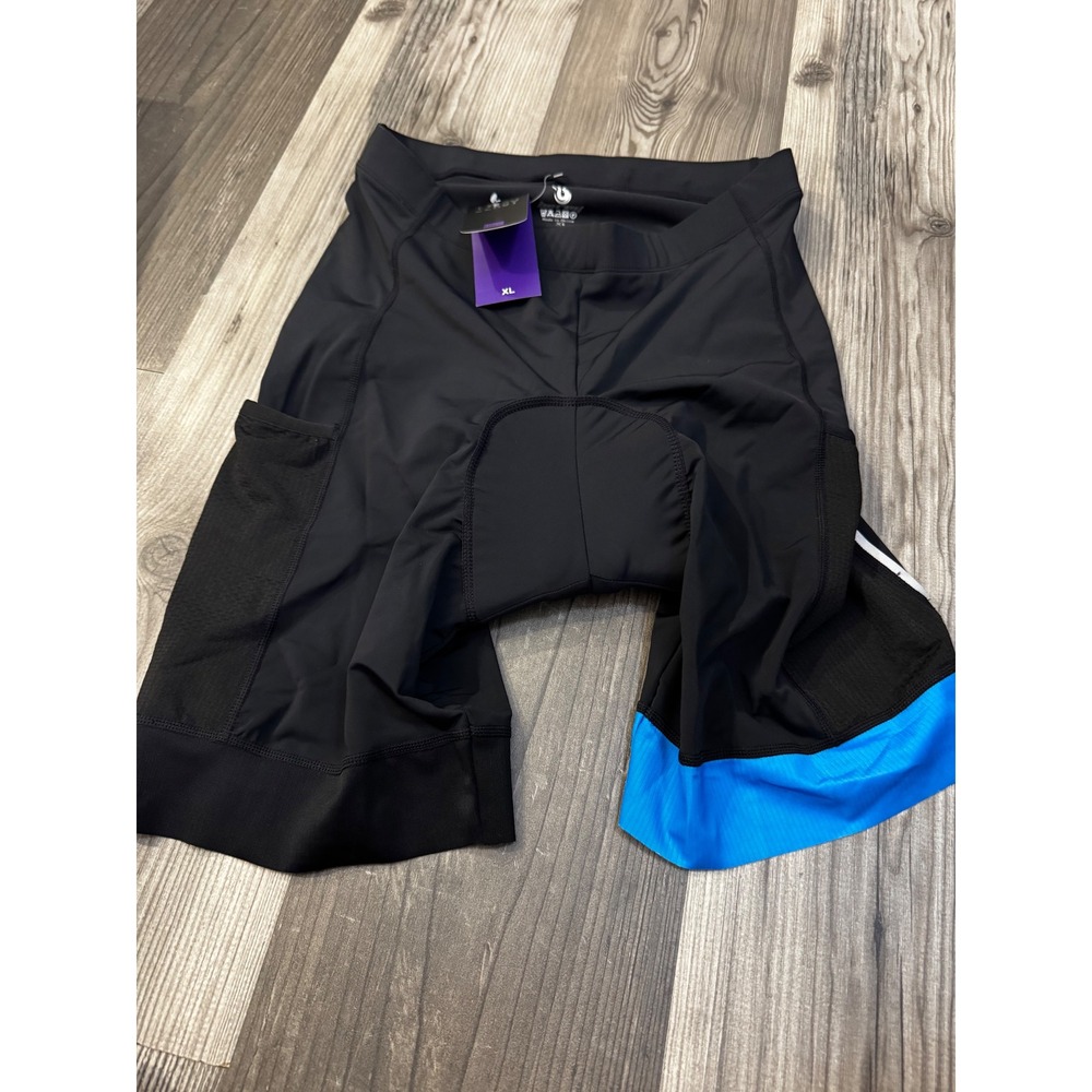 Beroy Cycling Shorts Padded Bike Shorts Black Blue XL NWT